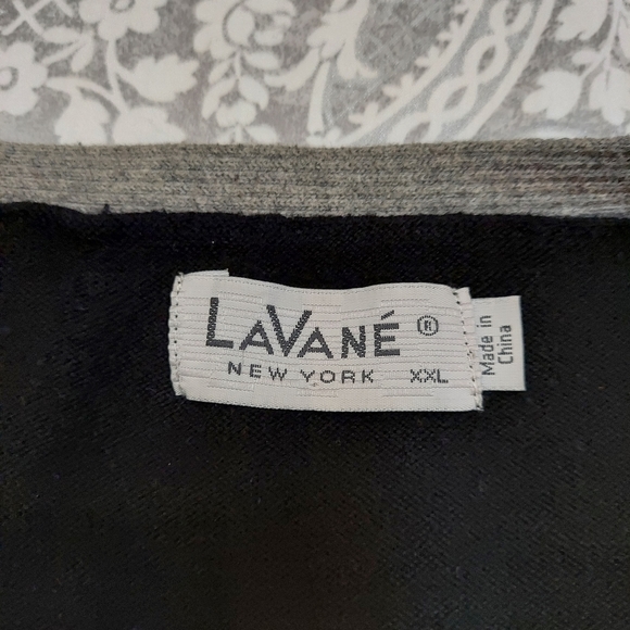 Men's retro cotton pullover Crewneck sweater. Black/White/Gray XXL - Picture 7 of 8